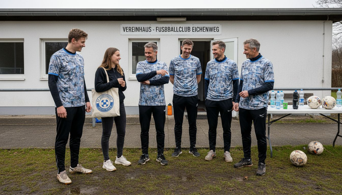 Unsere Vereinsmitglieder tragen stolz Kleidung mit dem Logo und Namen unseres Vereins.