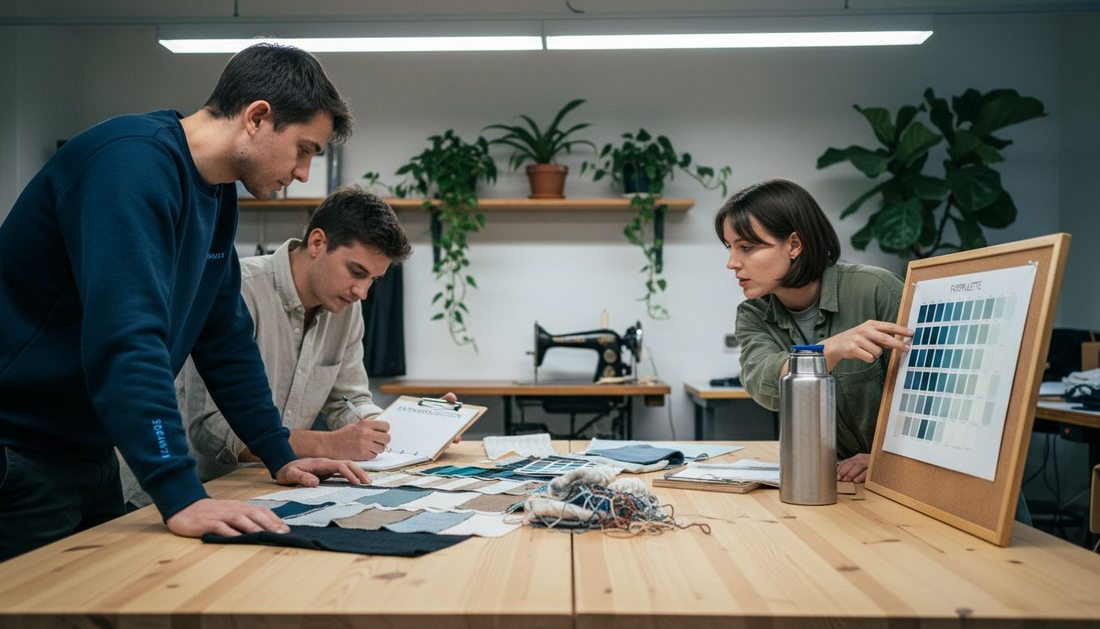 Unser Team trifft eine sorgfältige Auswahl an Stoffen, um die perfekte Grundlage für unsere Modekollektionen zu schaffen.