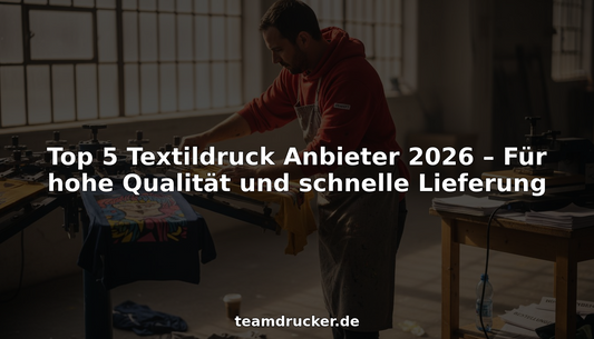 Eine Textiltechnikerin bereitet individuell bedruckte T-Shirts in der Werkstatt für die Weiterverarbeitung vor.