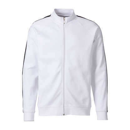 Trainingsjacke - Weiß / Schwarzer Streifen / S
